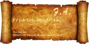 Fridrich Abiáta névjegykártya
